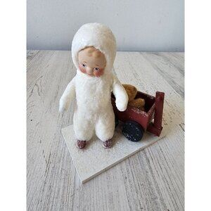 Elaine roesle snow children cart teddy bear 947 deer doll St Nicholas collection